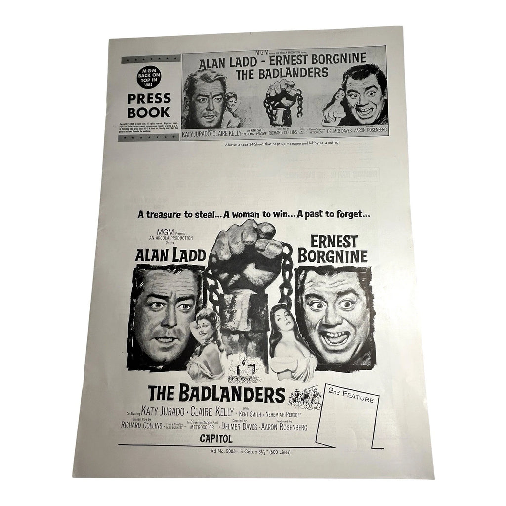 Vintage Movie Press Book Showmans Manual The Badlanders 1958