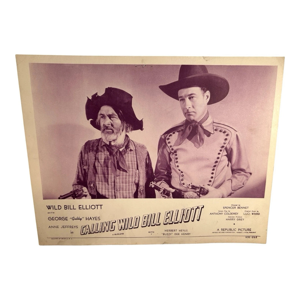 Vintage Western Movie Lobby Card Calling Wild Bill Elliott 1943