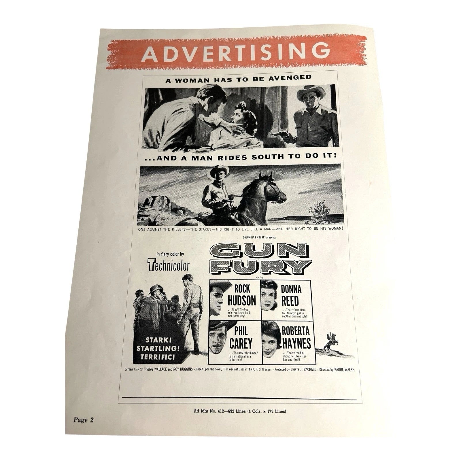 Vintage Movie Press Book Showmans Manual Gun Fury 1953