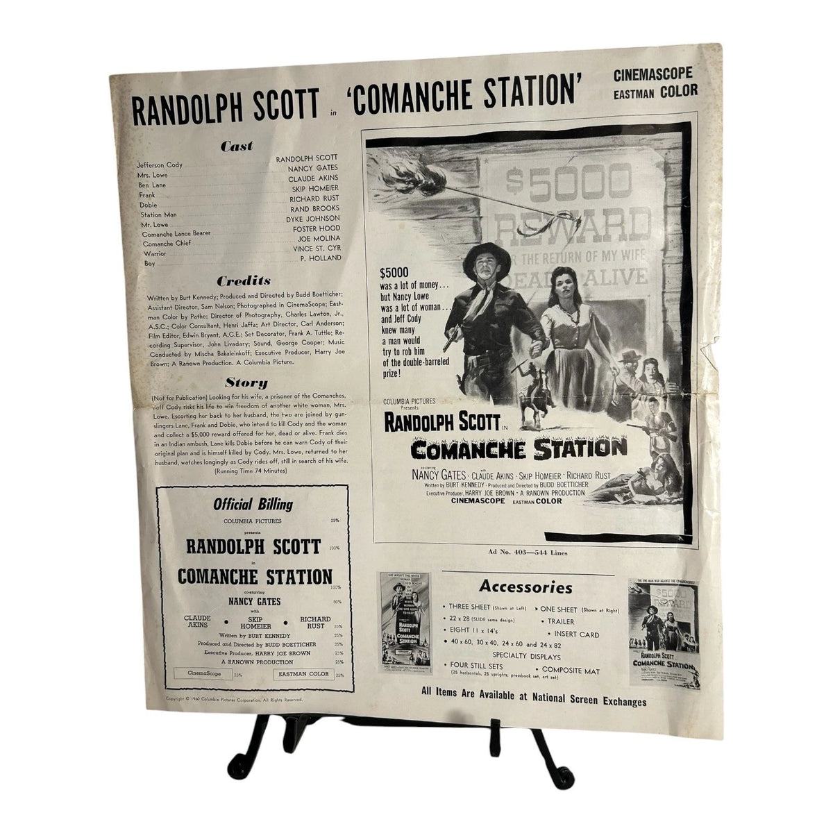 Vintage Movie Press Book Showmans Manual Comanche Station 1960