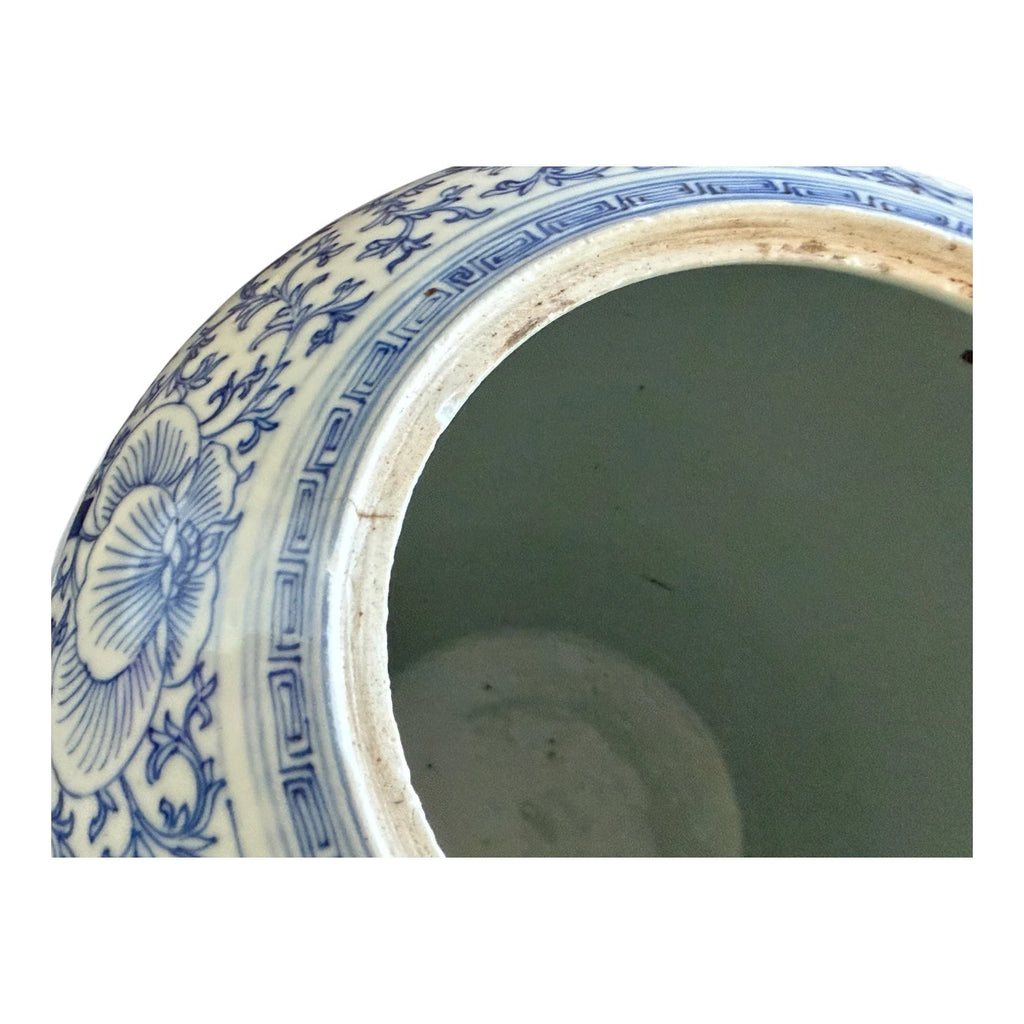 Antique Chinese Qing Blue & White Porcelain Double Happiness Wedding Ginger Jar
