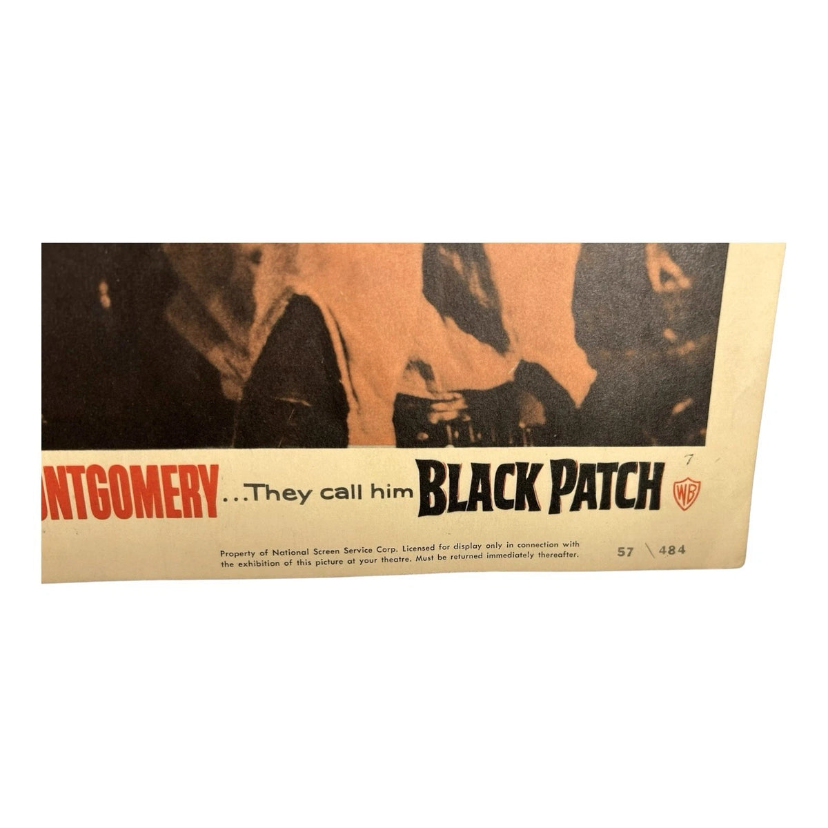 Vintage Western Movie Lobby Card Black Patch 1957