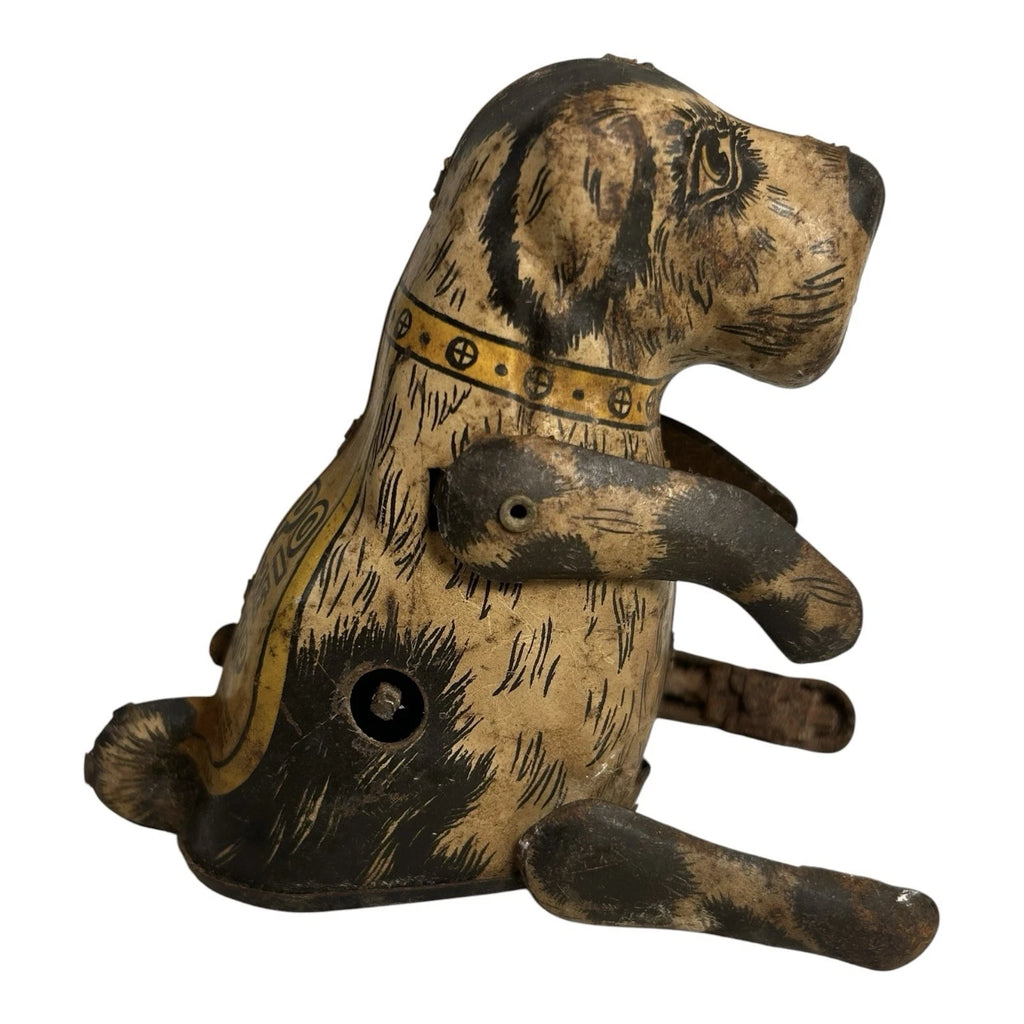 Antique Louis Marx Wind Up Tin Litho Flipo See Me Jump Toy Dog