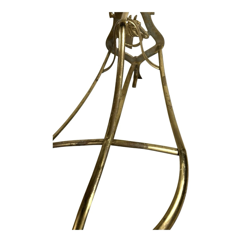 Vintage English Saddle Horse Head Brass Saddle Rack Bracket
