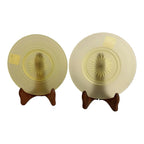 Vintage Set of 2 Vaseline Uranium Glass Plates Owned by Martha Stewart