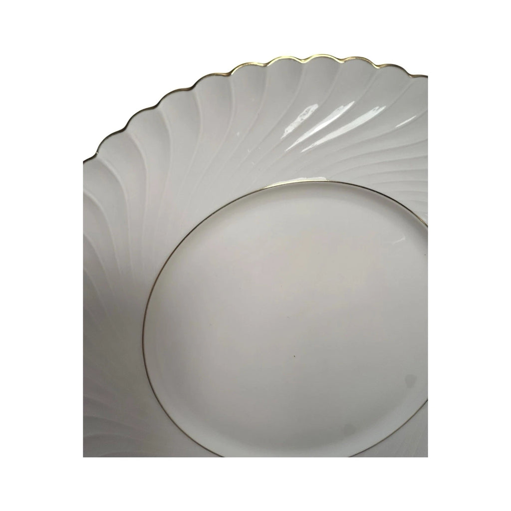 Vintage Set of Two Royal Tettau Bayreuth Gold Trim Dinner Plates Annette Pattern