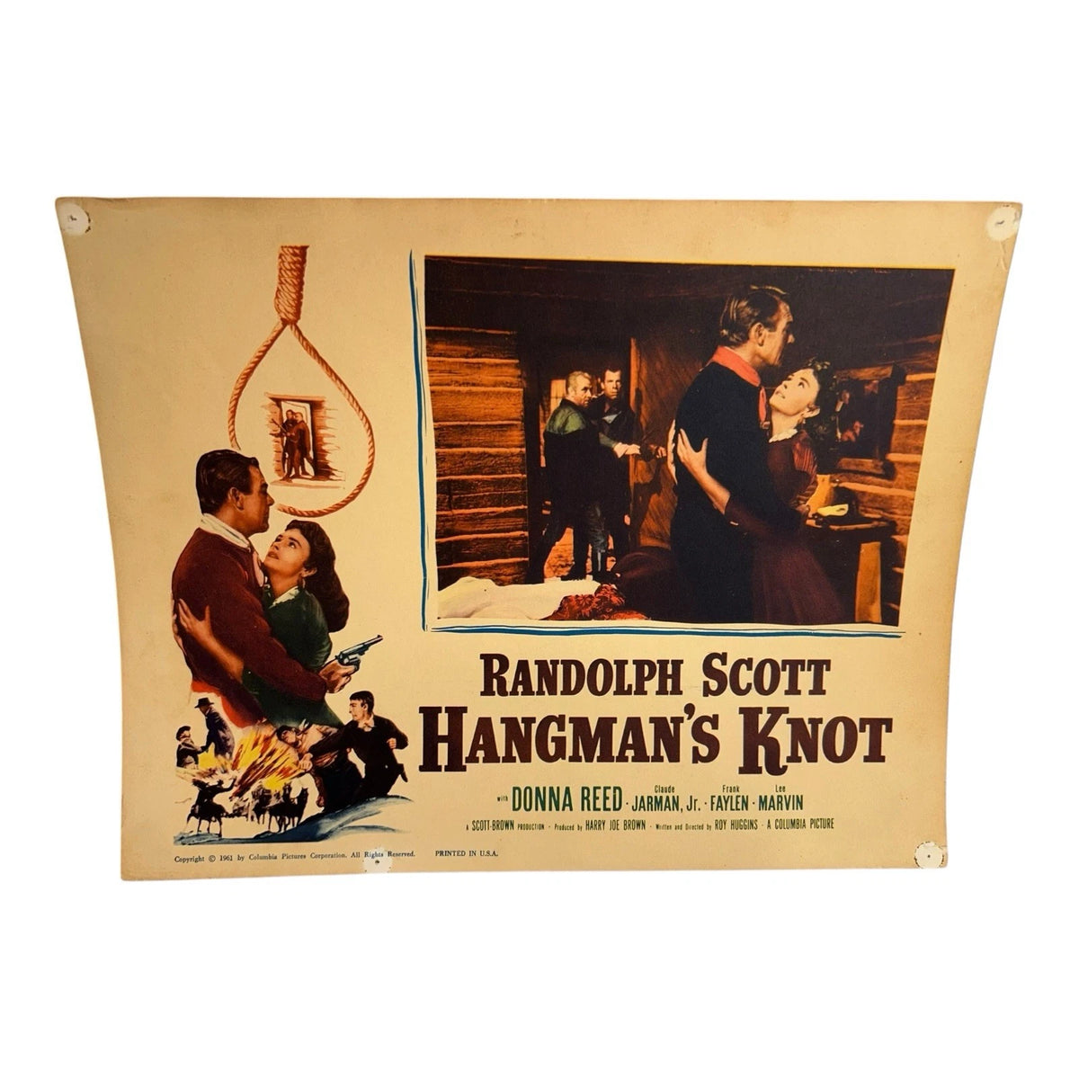 Vintage Western Movie Lobby Card Hangman's Knot 1961