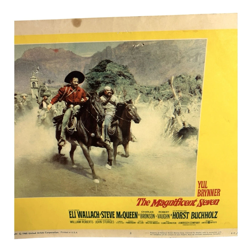 Vintage Western Movie Lobby Card The Magnificent Seven 1960 (E)