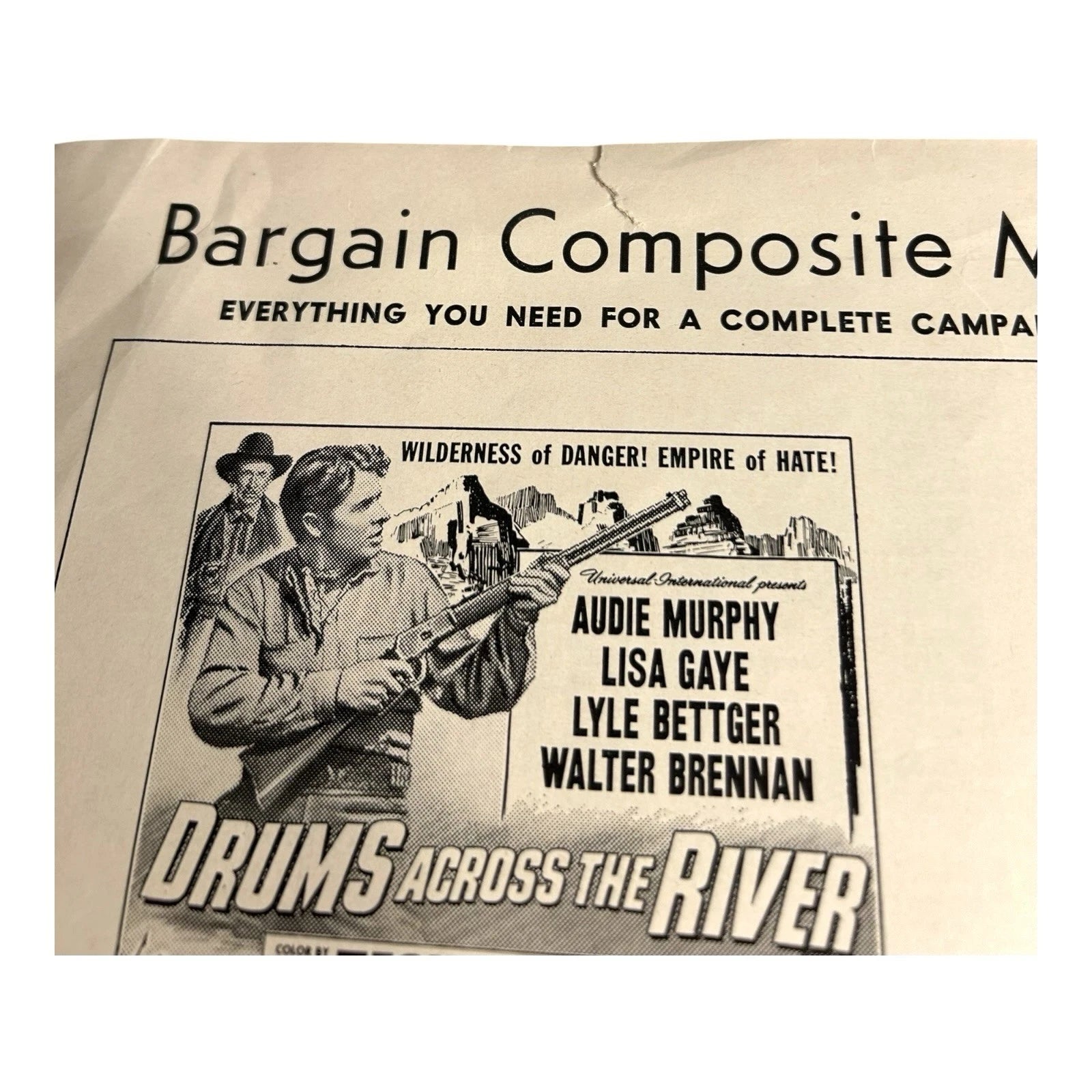 Vintage Movie Press Book Showmans Manual Drums Across The River 1954