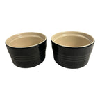 Vintage Set of 2 Black Le Creuset Ramekins Owned by Martha Stewart