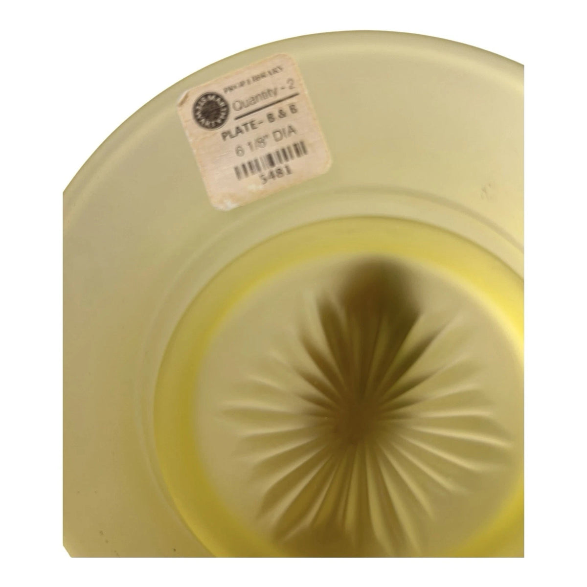 Vintage Set of 2 Vaseline Uranium Glass Plates Owned by Martha Stewart
