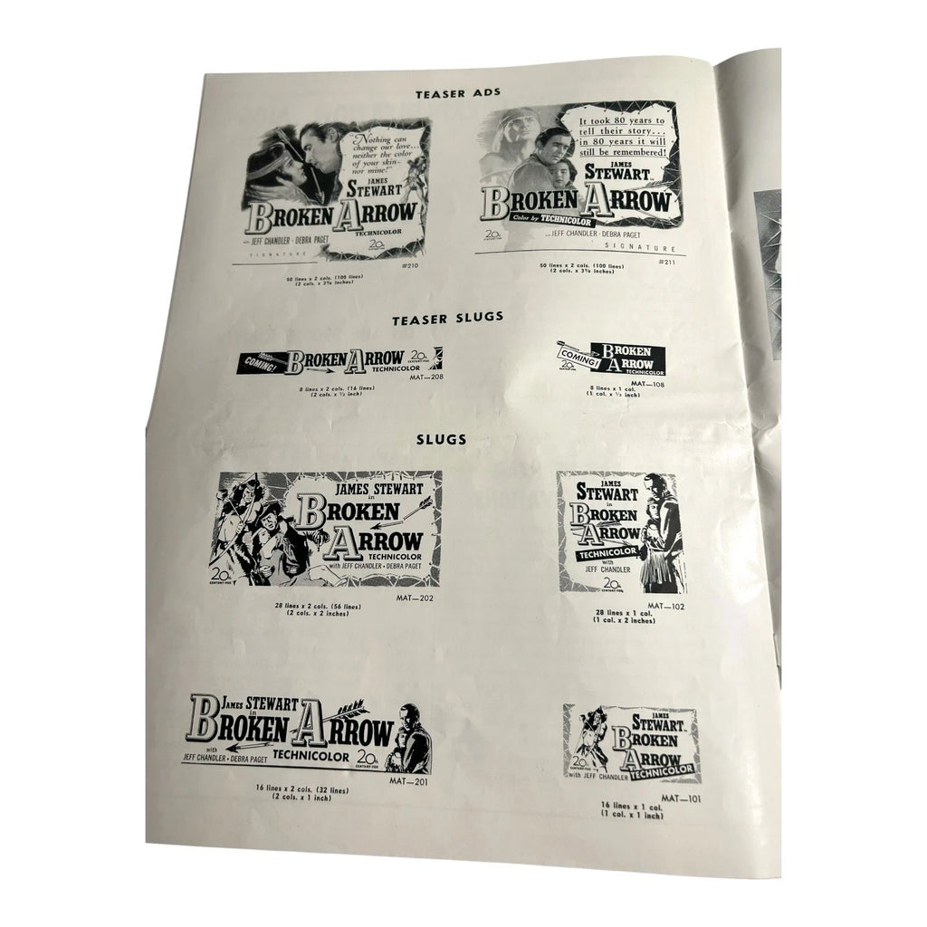 Vintage Movie Press Book Showmans Manual Broken Arrow 1950