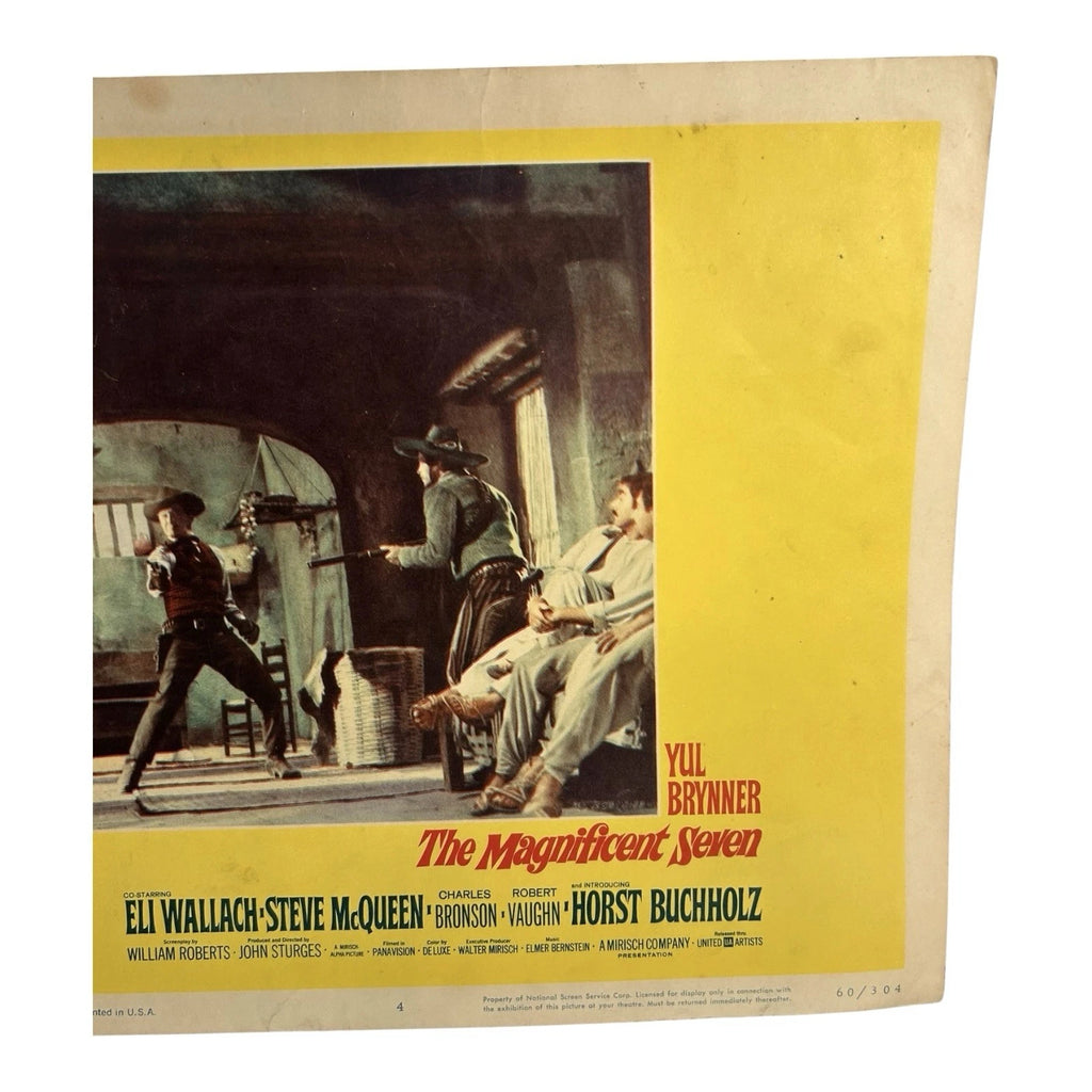 Vintage Western Movie Lobby Card The Magnificent Seven 1960 (D)