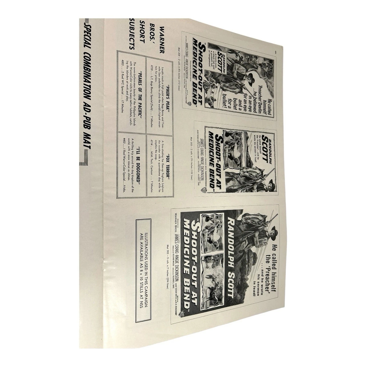 Vintage Movie Press Book Showmans Manual Shoot-Out At Medicine Bend 1957