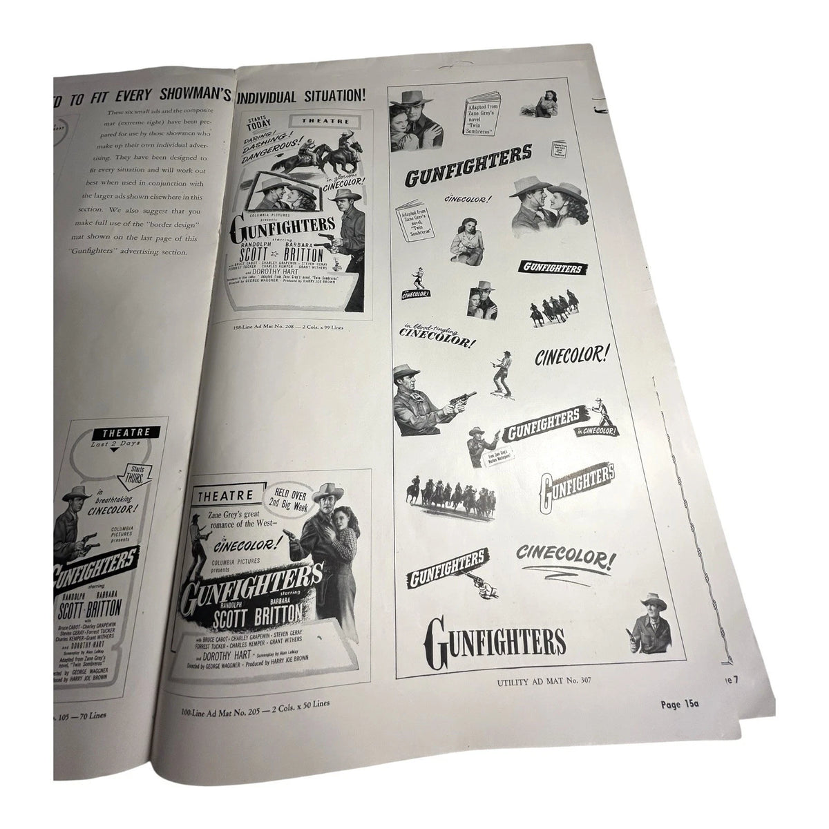 Vintage Movie Press Book Showmans Manual Gunfighters 1947