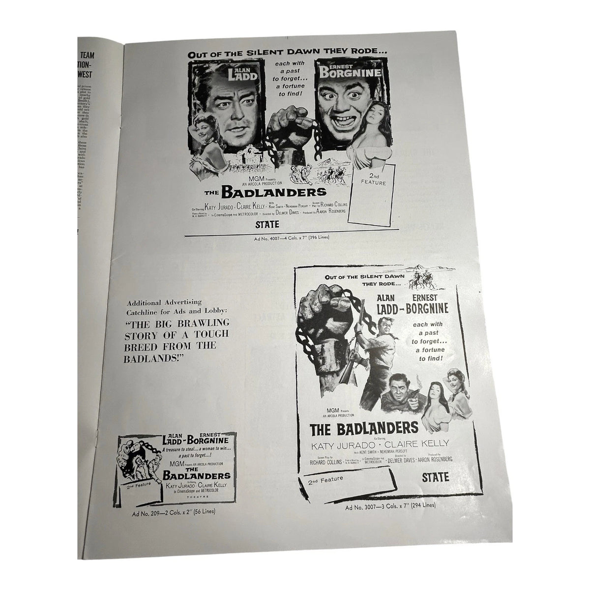 Vintage Movie Press Book Showmans Manual The Badlanders 1958