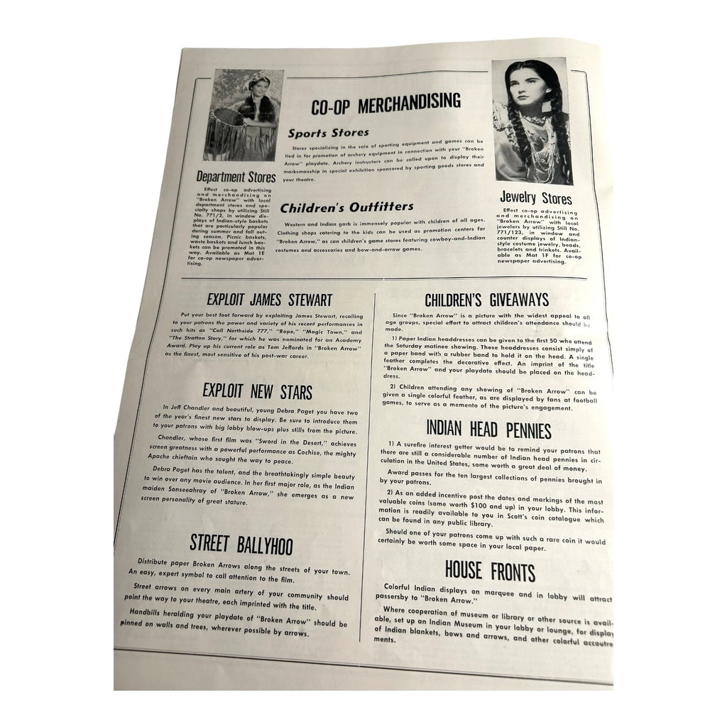 Vintage Movie Press Book Showmans Manual Broken Arrow 1950