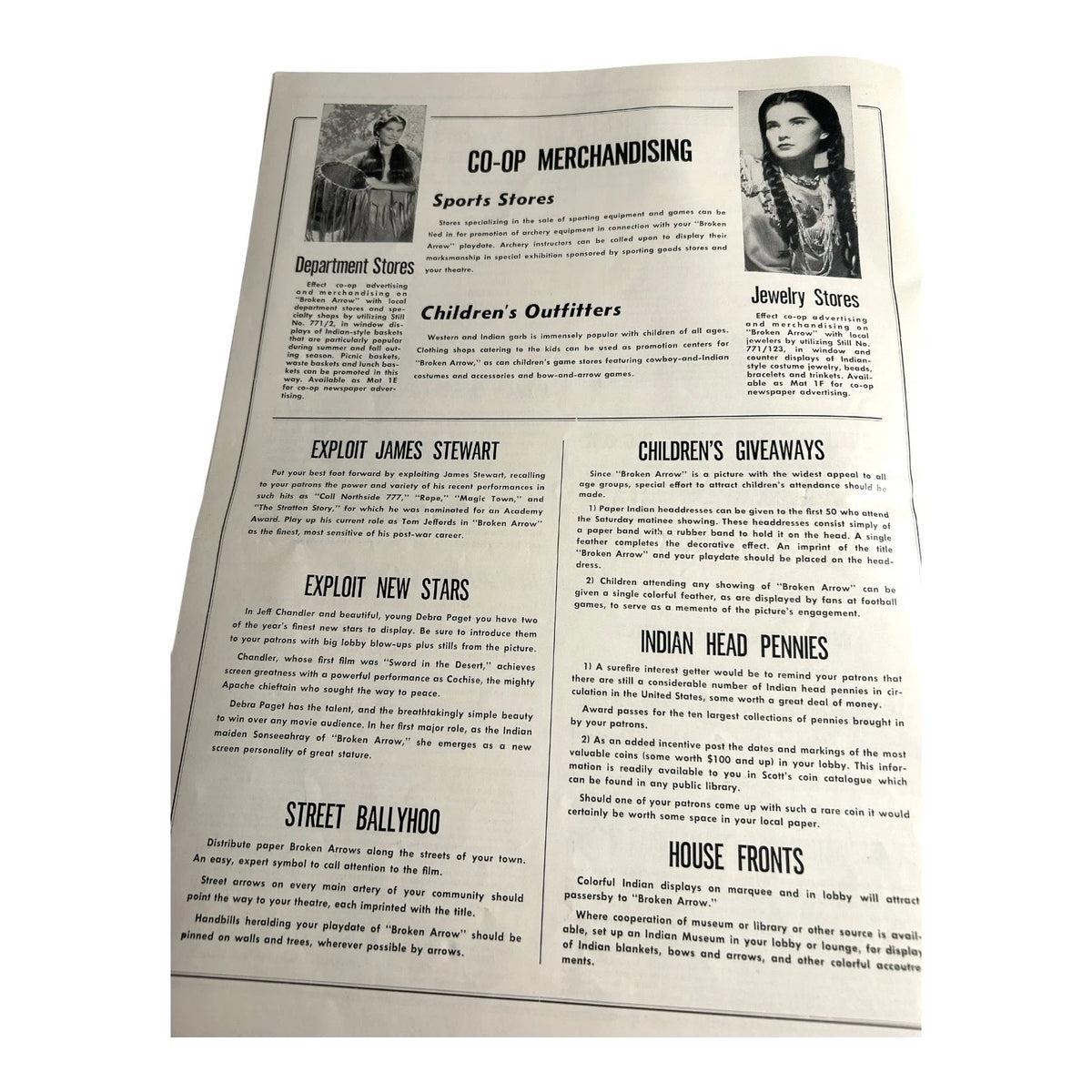 Vintage Movie Press Book Showmans Manual Broken Arrow 1950