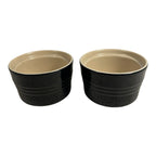 Vintage Set of 2 Black Le Creuset Ramekins Owned by Martha Stewart