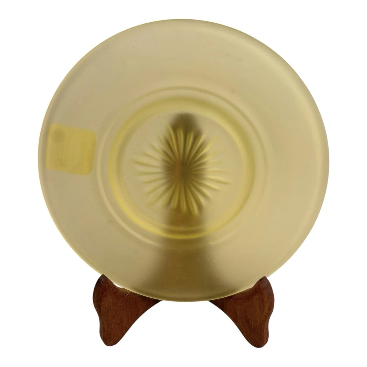 Vintage Set of 2 Vaseline Uranium Glass Plates Owned by Martha Stewart