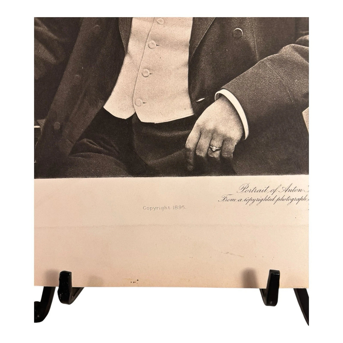 Antique Original Photograph Photogravure Portrait of Anton Seidl 1895