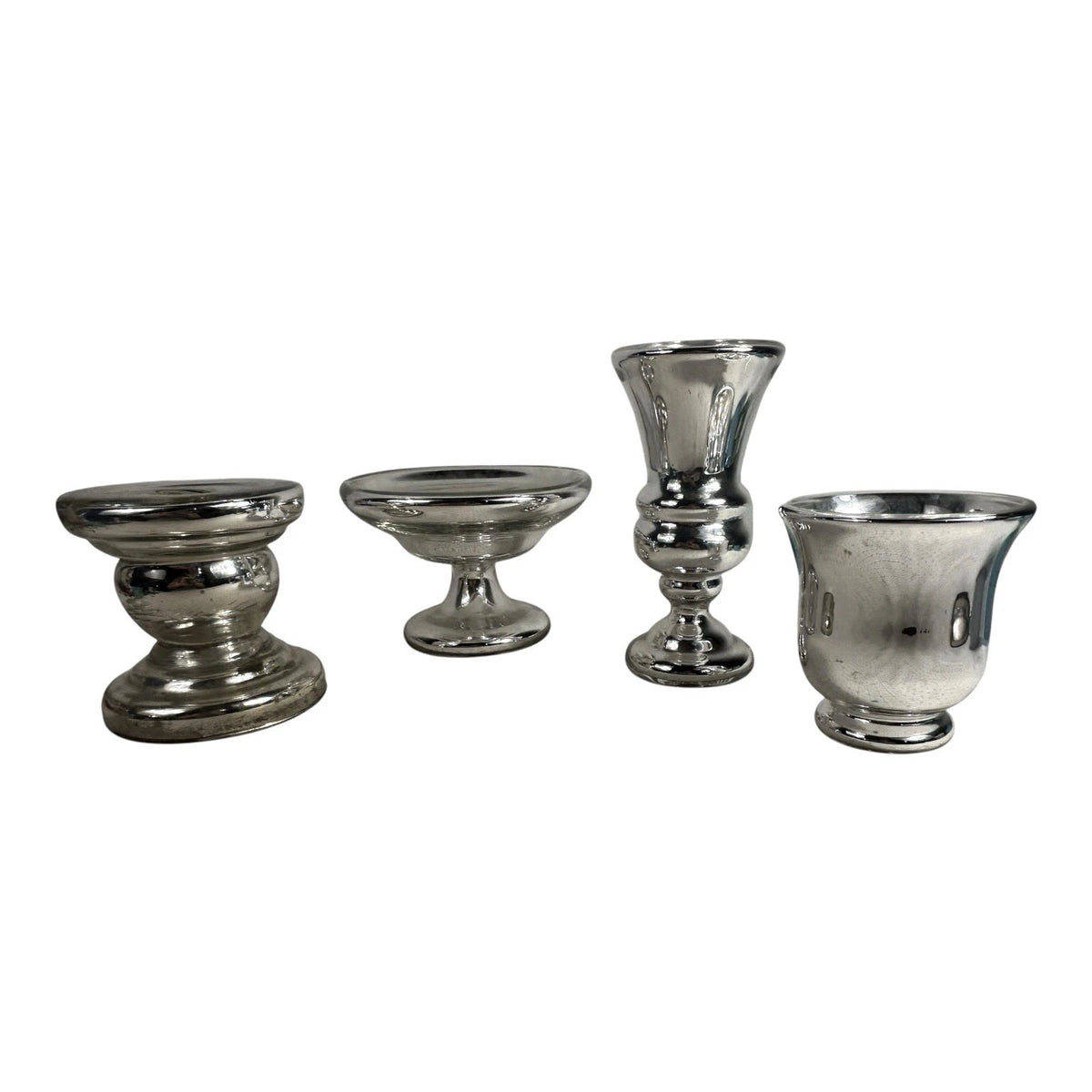 Antique Set Lot of 4 Mercury Glass Pieces Owned by Martha Stewart