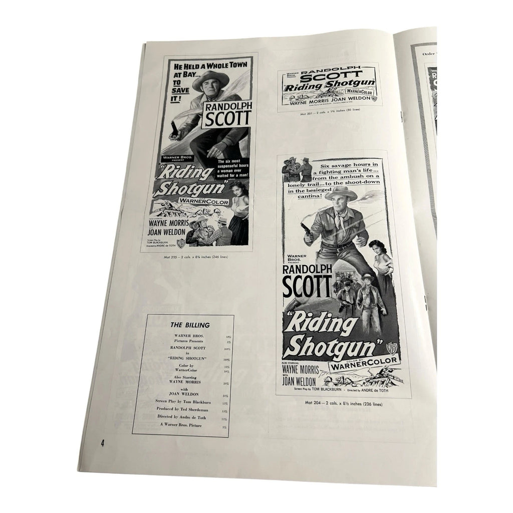 Vintage Movie Press Book Showmans Manual Riding Shotgun 1954