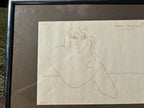 Vintage Framed  and Signed Original Drawing by Peter Max June 75