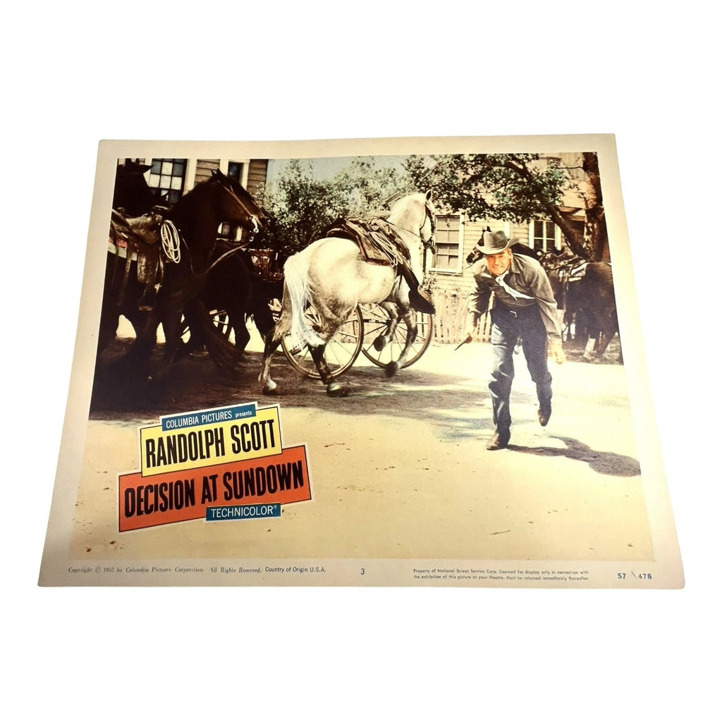 Vintage Western Movie Lobby Card Decision At Sundown 1957 (C)