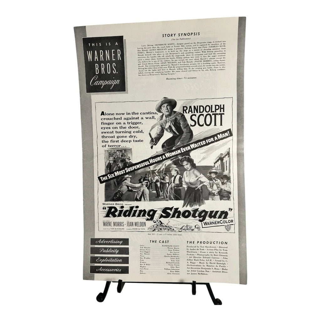Vintage Movie Press Book Showmans Manual Riding Shotgun 1954