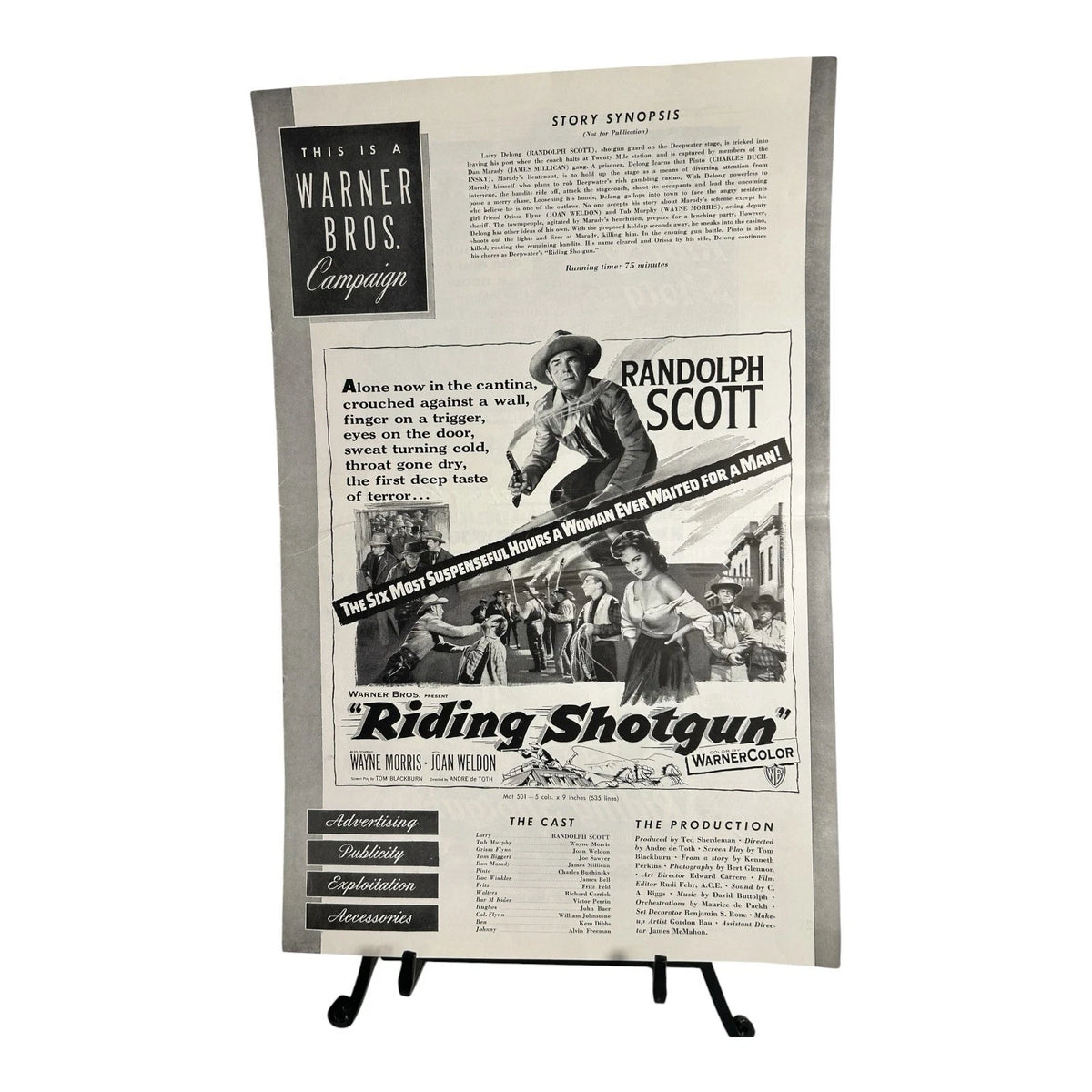 Vintage Movie Press Book Showmans Manual Riding Shotgun 1954