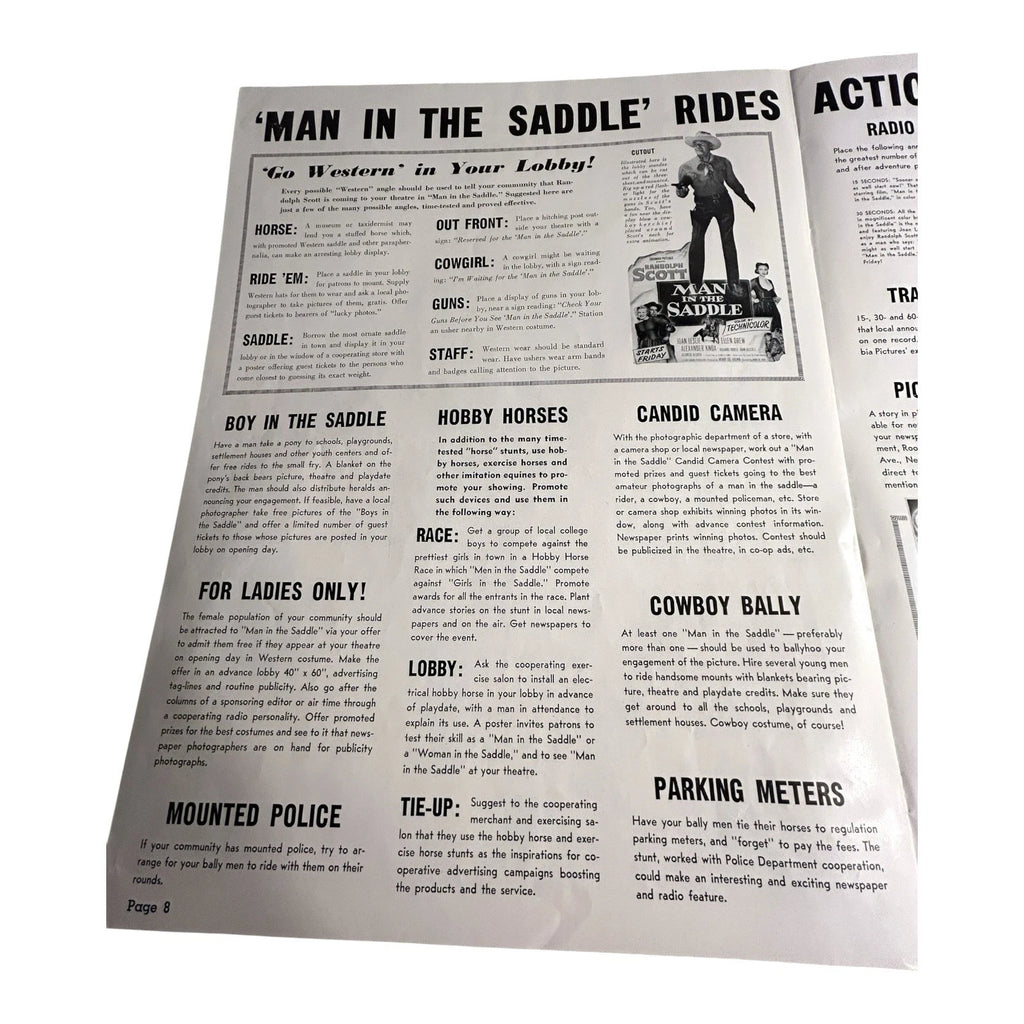 Vintage Movie Press Book Showmans Manual Man In The Saddle 1951