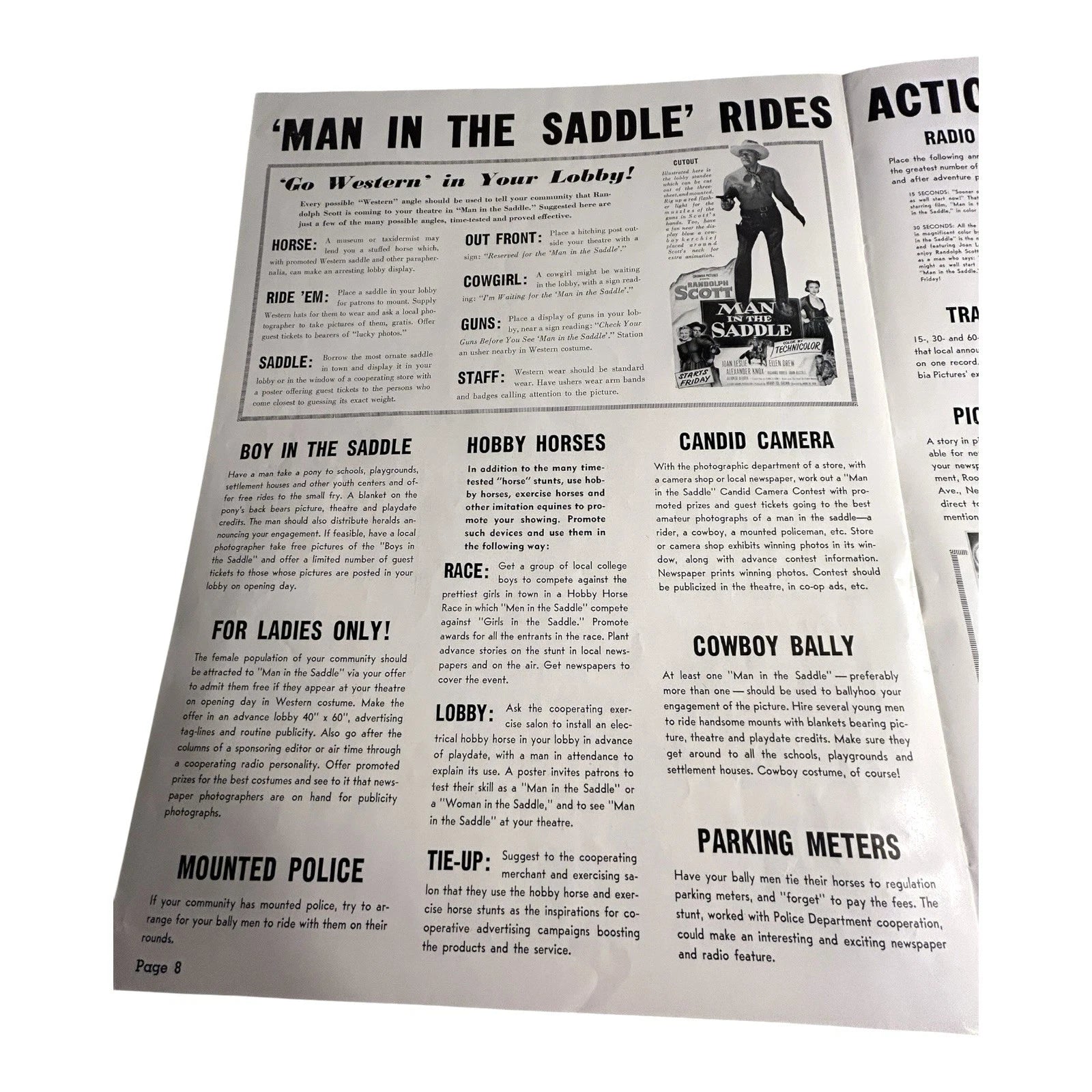 Vintage Movie Press Book Showmans Manual Man In The Saddle 1951