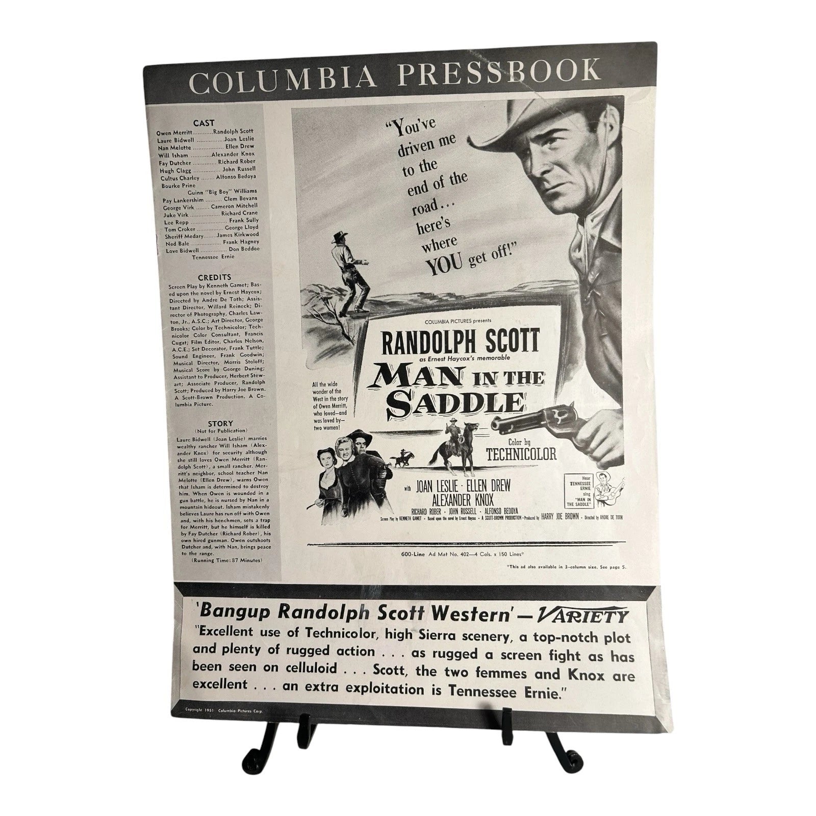 Vintage Movie Press Book Showmans Manual Man In The Saddle 1951