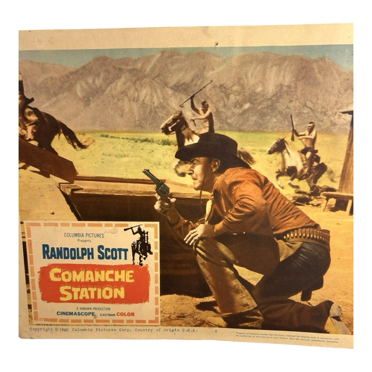 Vintage Western Movie Lobby Card Commanche Station 1960 (D)