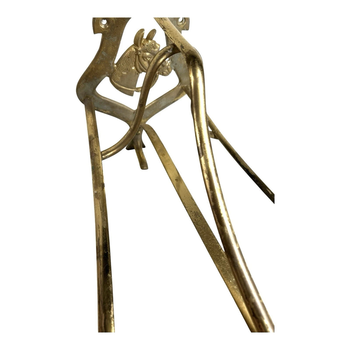 Vintage English Saddle Horse Head Brass Saddle Rack Bracket