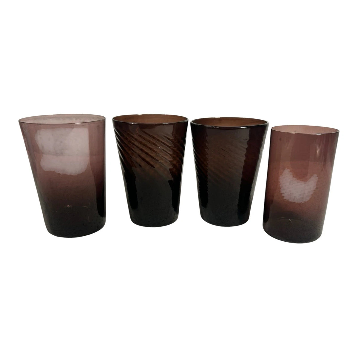 Vintage Lot 4 Amethyst Glass Drinking Glasses Tumblers Owned by Martha Stewart