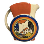 Vintage Clarice Cliff Style Jug Pitcher Huntley Cottage by Moorland Pottery