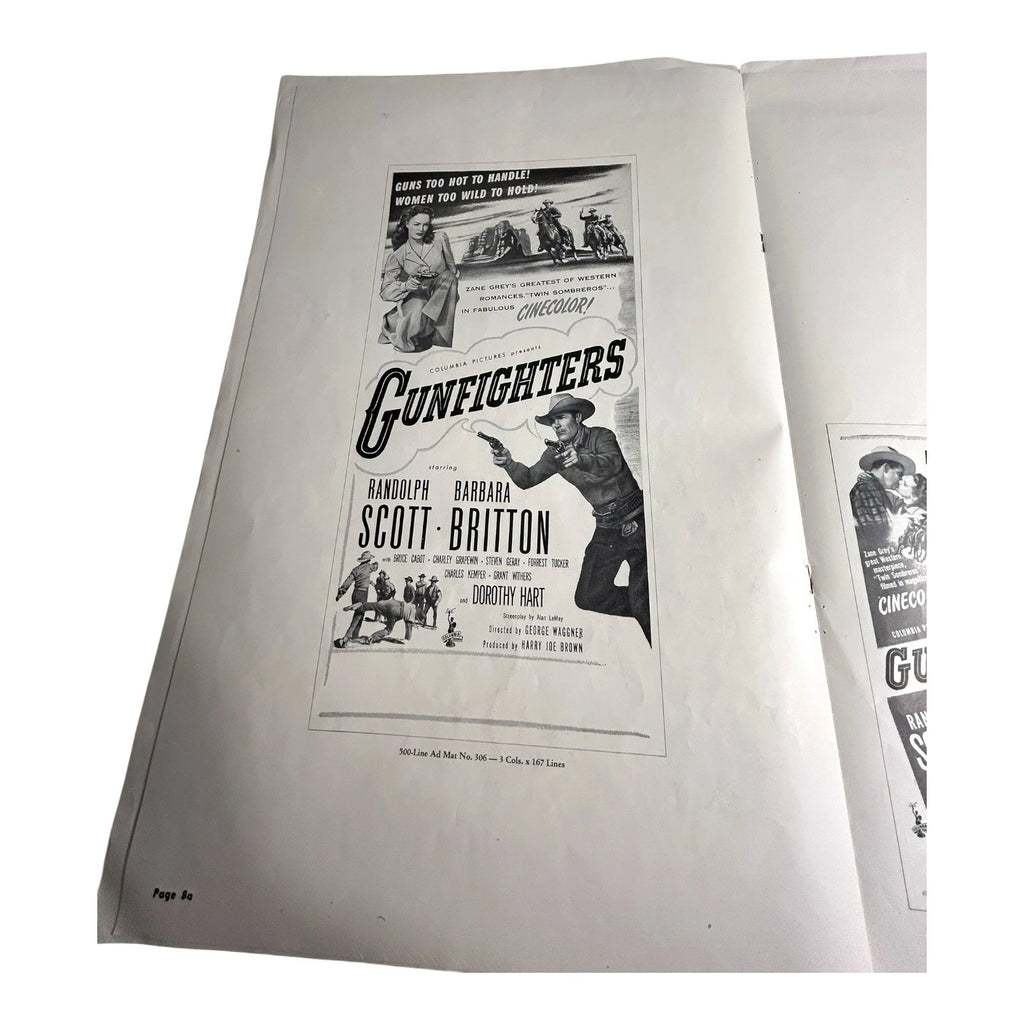 Vintage Movie Press Book Showmans Manual Gunfighters 1947