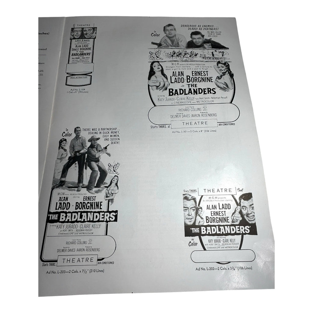 Vintage Movie Press Book Showmans Manual The Badlanders 1958