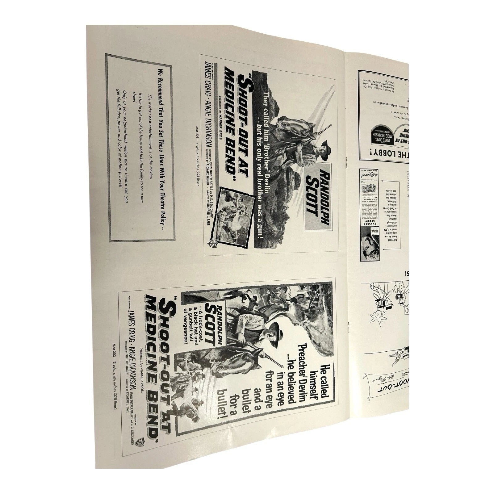Vintage Movie Press Book Showmans Manual Shoot-Out At Medicine Bend 1957