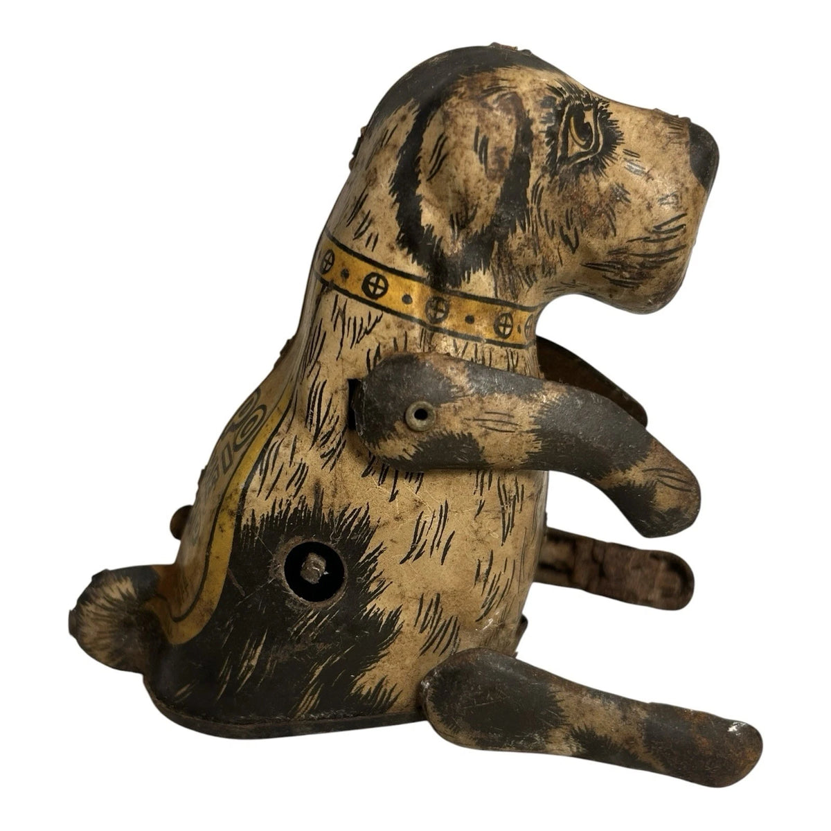 Antique Louis Marx Wind Up Tin Litho Flipo See Me Jump Toy Dog