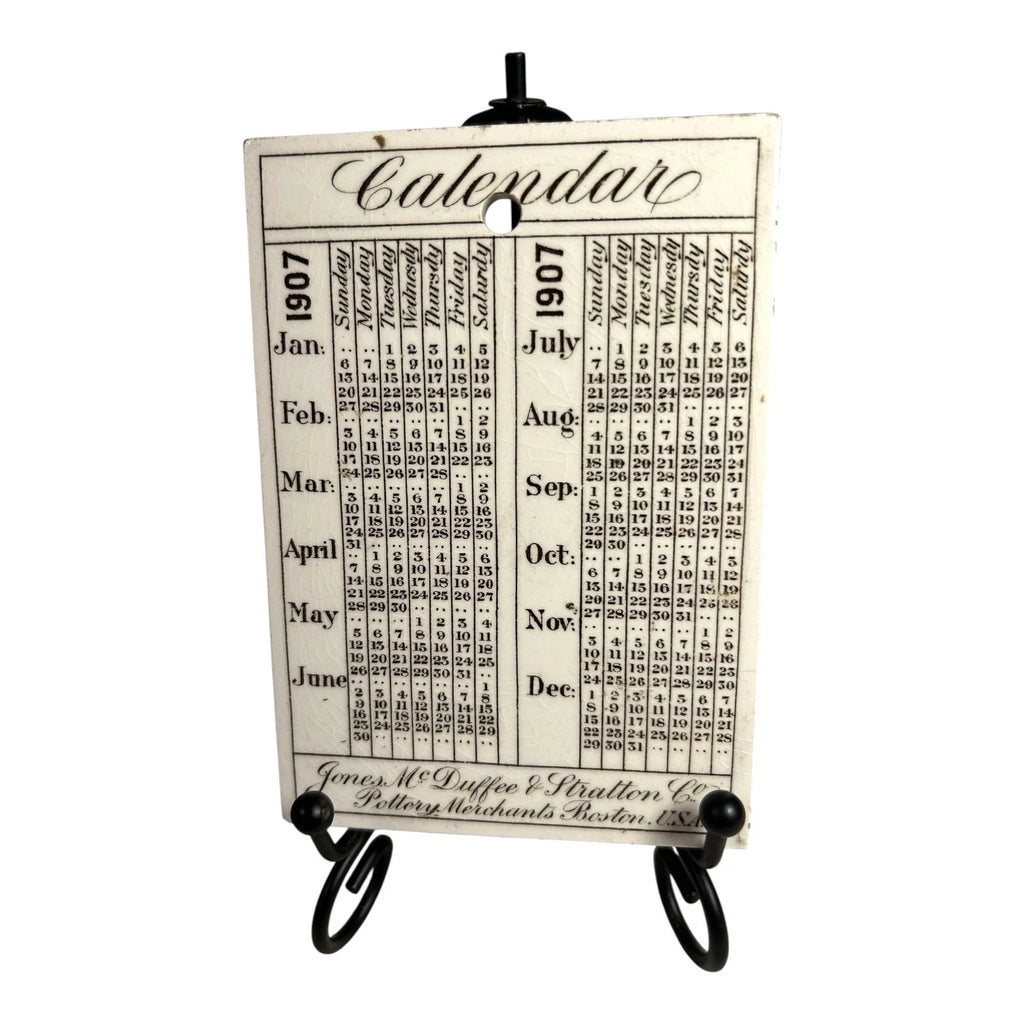 Antique Wedgwood 1907 Calendar Advertising Tile Harvard Stadium