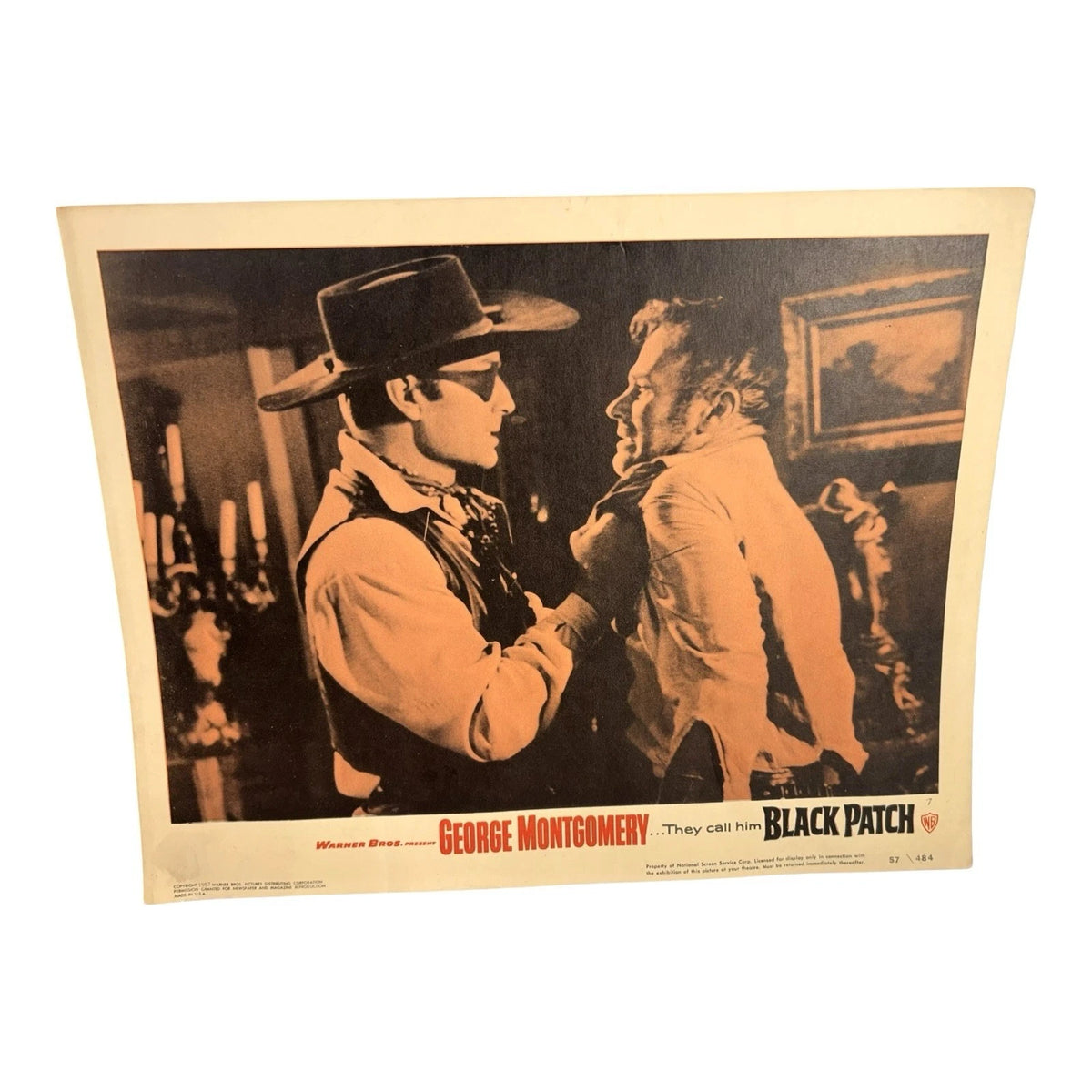 Vintage Western Movie Lobby Card Black Patch 1957