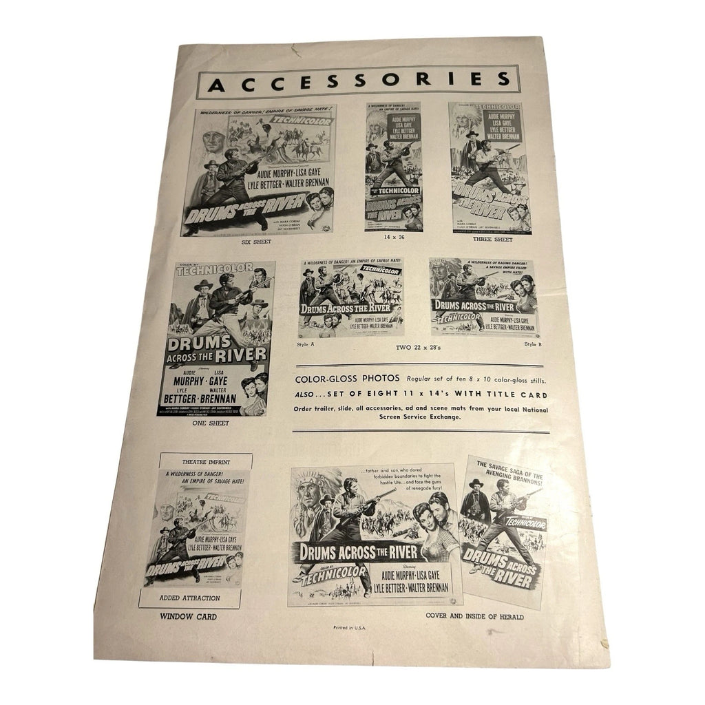 Vintage Movie Press Book Showmans Manual Drums Across The River 1954
