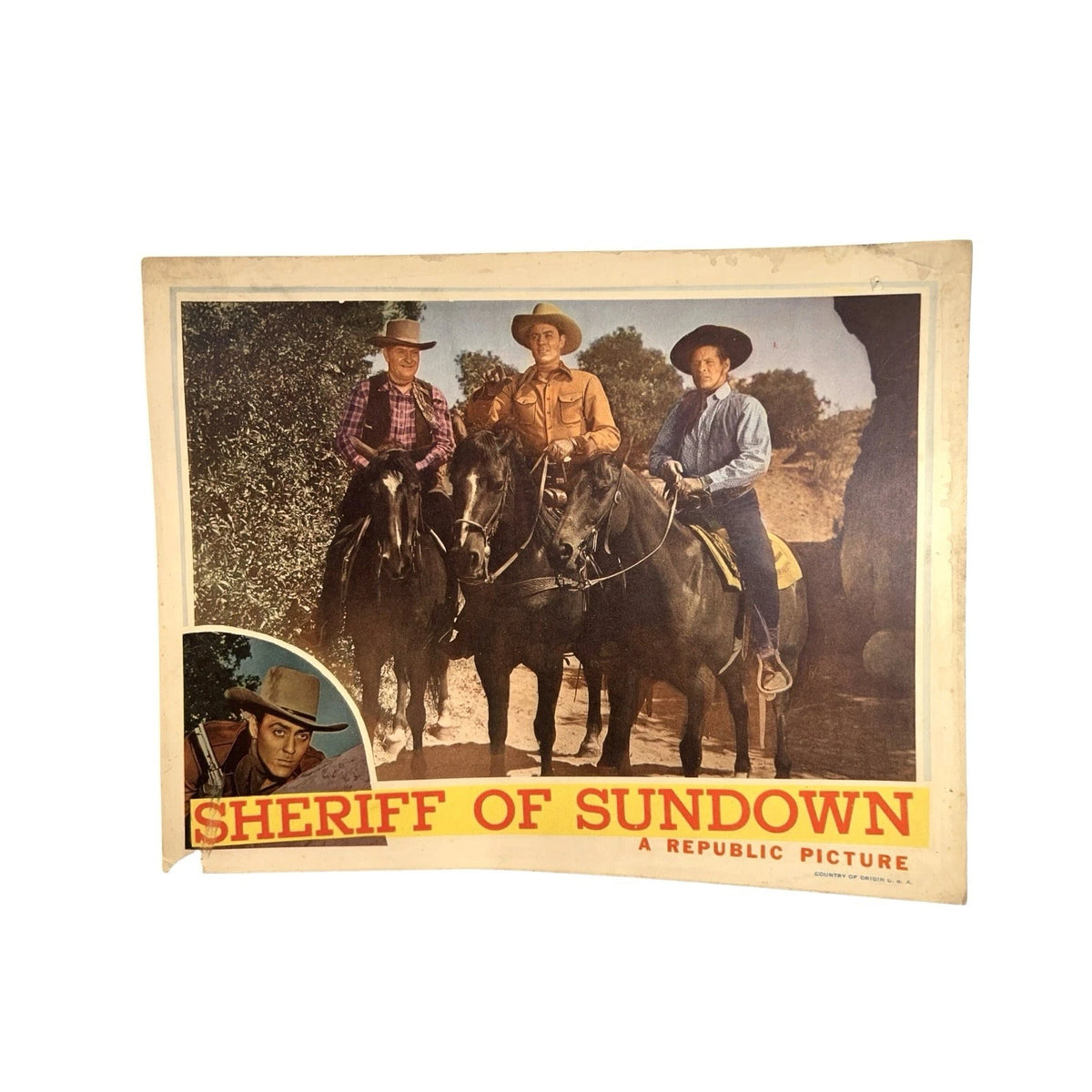 Vintage Western Movie Lobby Card Sheriff of Sundown 1944
