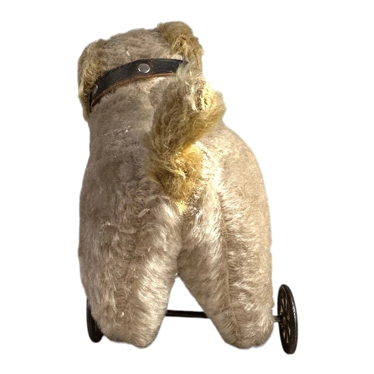 Antique Stuffed Animal Dog Rolling Pull Toy