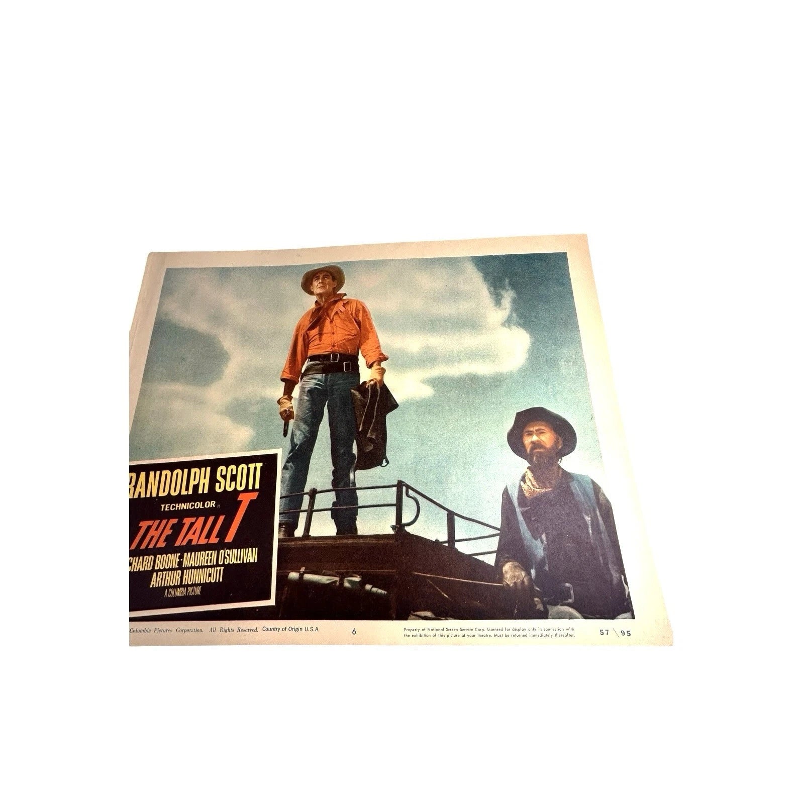 Vintage Western Movie Lobby Card The Tall T 1957