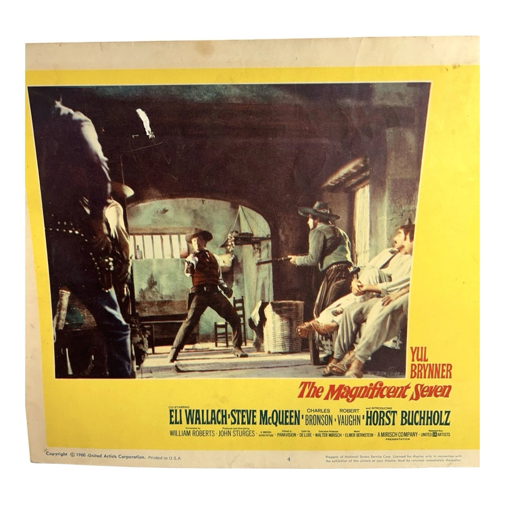 Vintage Western Movie Lobby Card The Magnificent Seven 1960 (D)