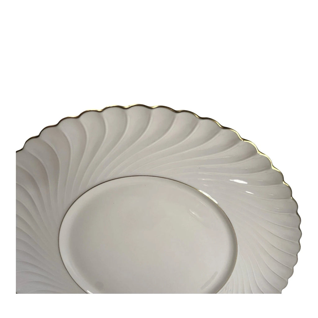 Vintage Set of Two Royal Tettau Bayreuth Gold Trim Dinner Plates Annette Pattern
